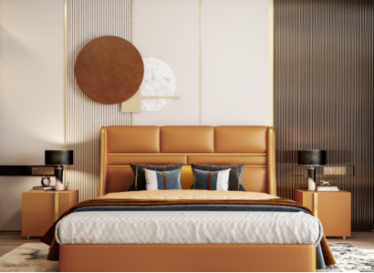 Double bed Bedroom Bed Luxury Furniture Double Hotel Furnishings 180x200